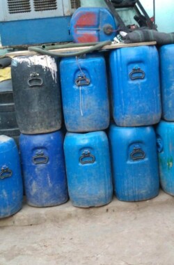 Tanks outside homes to fill up water