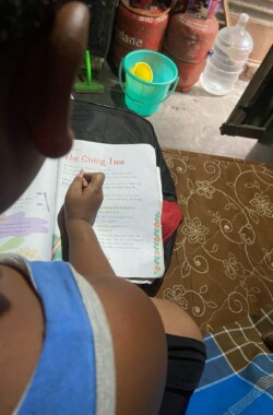 Doing schoolwork